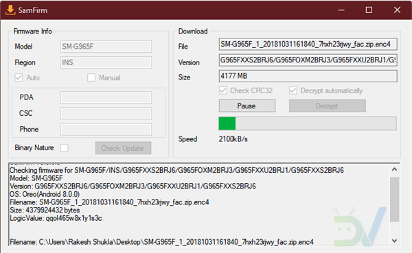 SamFirm中文版使用方法3