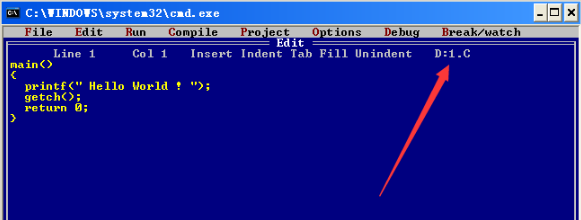 Turbo C 2.0如何保存程序