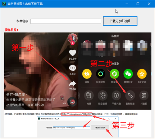 【抖音视频下载工具】抖音视频下载工具去水印版 v1.0 绿色版