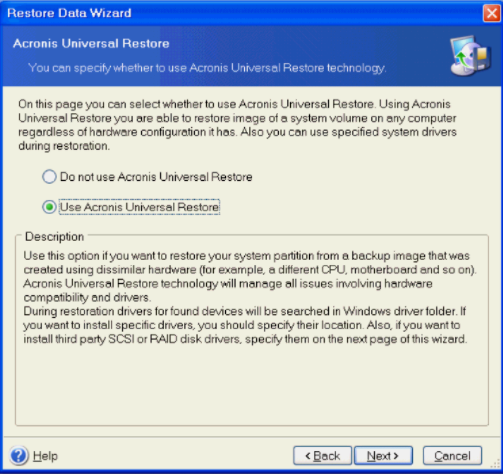 Acronis True Image恢复系统2