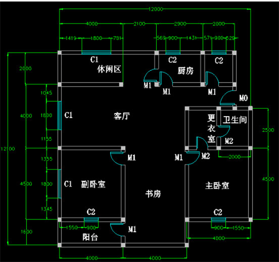 CAD迷你家装绘制室内CAD平面图截图