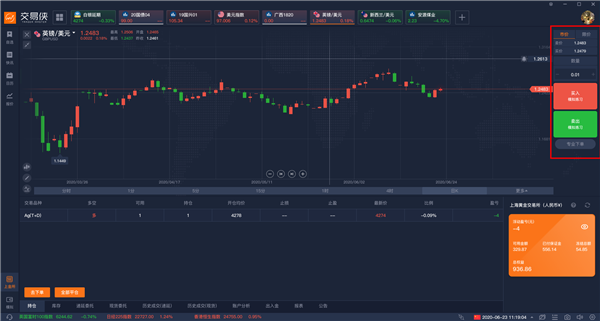 快捷交易面板截图2