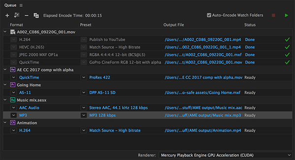“队列”面板截图
