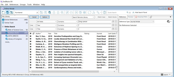 怎么从EndNote X9数据库中搜索文献3