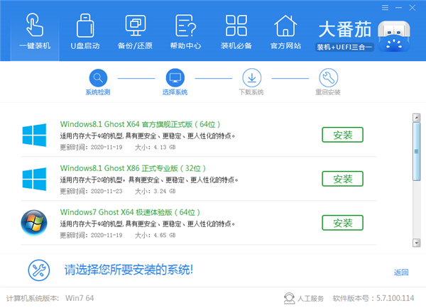 大蕃茄一键重装系统一键装机截图2