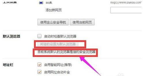 猎豹浏览器设置默认浏览器步骤截图3