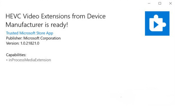 【HEVC解码器激活版下载】HEVC解码器 V1.0.21821.0 Win10版