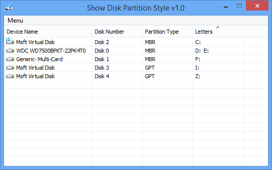 【Show Disk Partition Style绿色版下载】Show Disk Partition Style(磁盘分区样式查看器) v1.1 绿色免费版