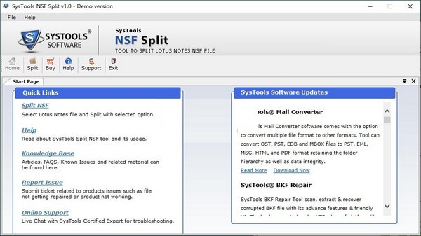 【SysTools NSF Split下载】SysTools NSF Split(NSF文件分割软件) v1.0 官方版