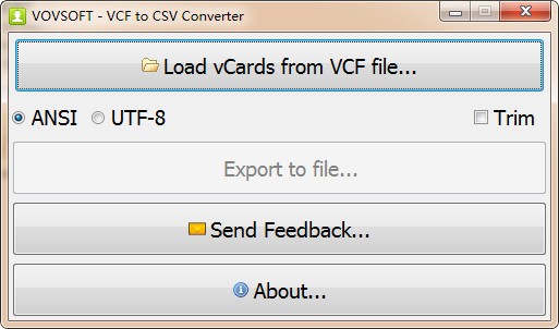 【VovSoft VCF to CSV Converter官方版下载】VovSoft VCF to CSV Converter(VCF转CSV工具) v3.0 官方版