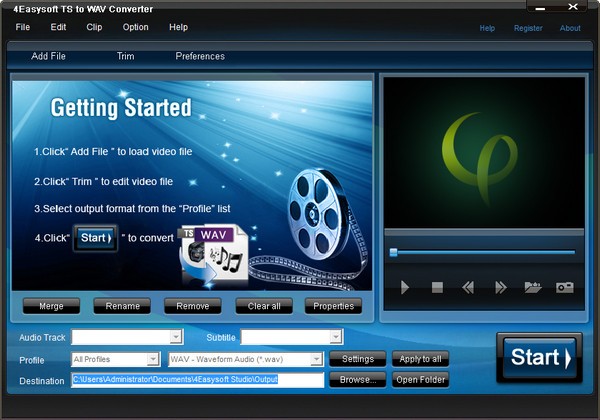 【4Easysoft TS to WAV Converter下载】4Easysoft TS to WAV Converter(TS转WAV音频转换器) v3.2.22 官方版