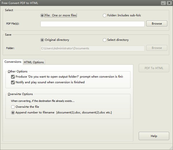 【Free Convert PDF to HTML官方版下载】Free Convert PDF to HTML(PDF转HTML转换器) v8.8.2.6 官方版