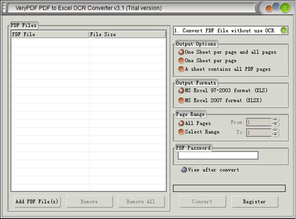 【VeryPDF PDF to Excel OCR Converter官方版下载】VeryPDF PDF to Excel OCR Converter(PDF转Excel) v3.1 官方版