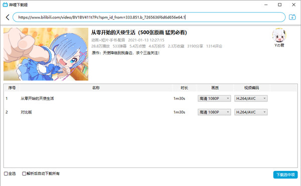 DownKyi哔哩下载姬使用步骤截图1