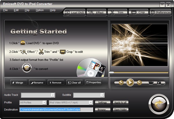 【Emicsoft DVD to iPod Converter官方版下载】Emicsoft DVD to iPod Converter(DVD转ipod转换器) v4.1.18 官方版