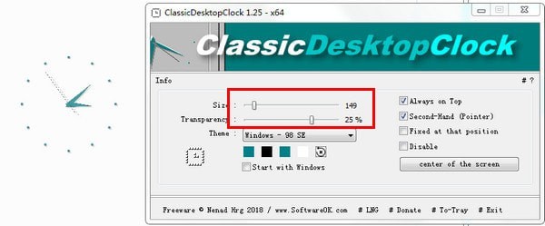 【ClassicDesktopClock免费版下载】ClassicDesktopClock(经典桌面时钟) v2.55 免费版