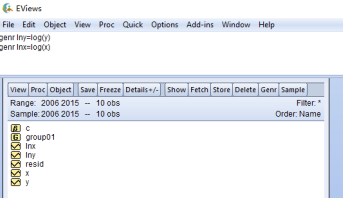 Eviews8怎么取对数