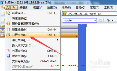 SqlDbx中文版怎么打开数据脚本