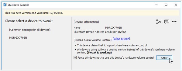 【蓝牙调节器下载】Bluetooth Tweaker(蓝牙调节器) v1.3.2.1 官方版