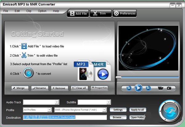 【Emicsoft MP3 to M4R Converter下载】Emicsoft MP3 to M4R Converter(MP3转M4R转换器) v4.1.20 官方版