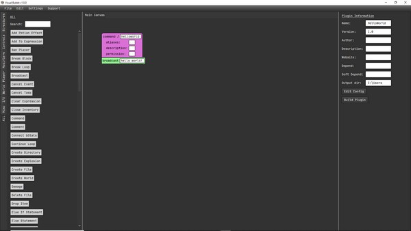 【Visual Bukkit激活版下载】Visual Bukkit(我的世界插件编写软件) v1.3.2 官方版